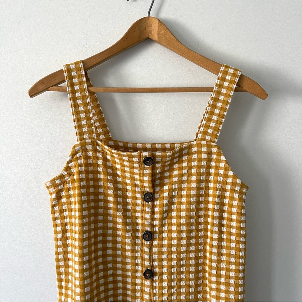 Madewell Jacquard Button-Front Mini Dress in Gingham Check Size XS - Picture 8 of 8
